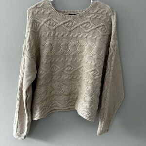 STITCH FIX Women's Beige Cable Knit Sweater